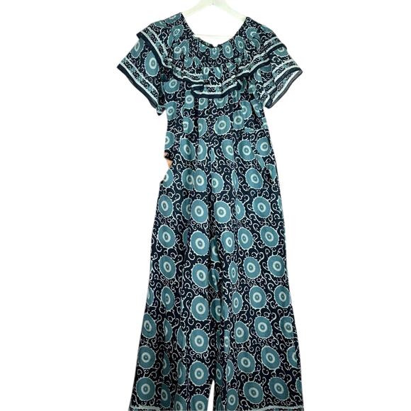 KOPAL Anthropologie Suzani Off The Shoulder Patterned Romper Jumpsuit Size LP - Picture 6 of 6